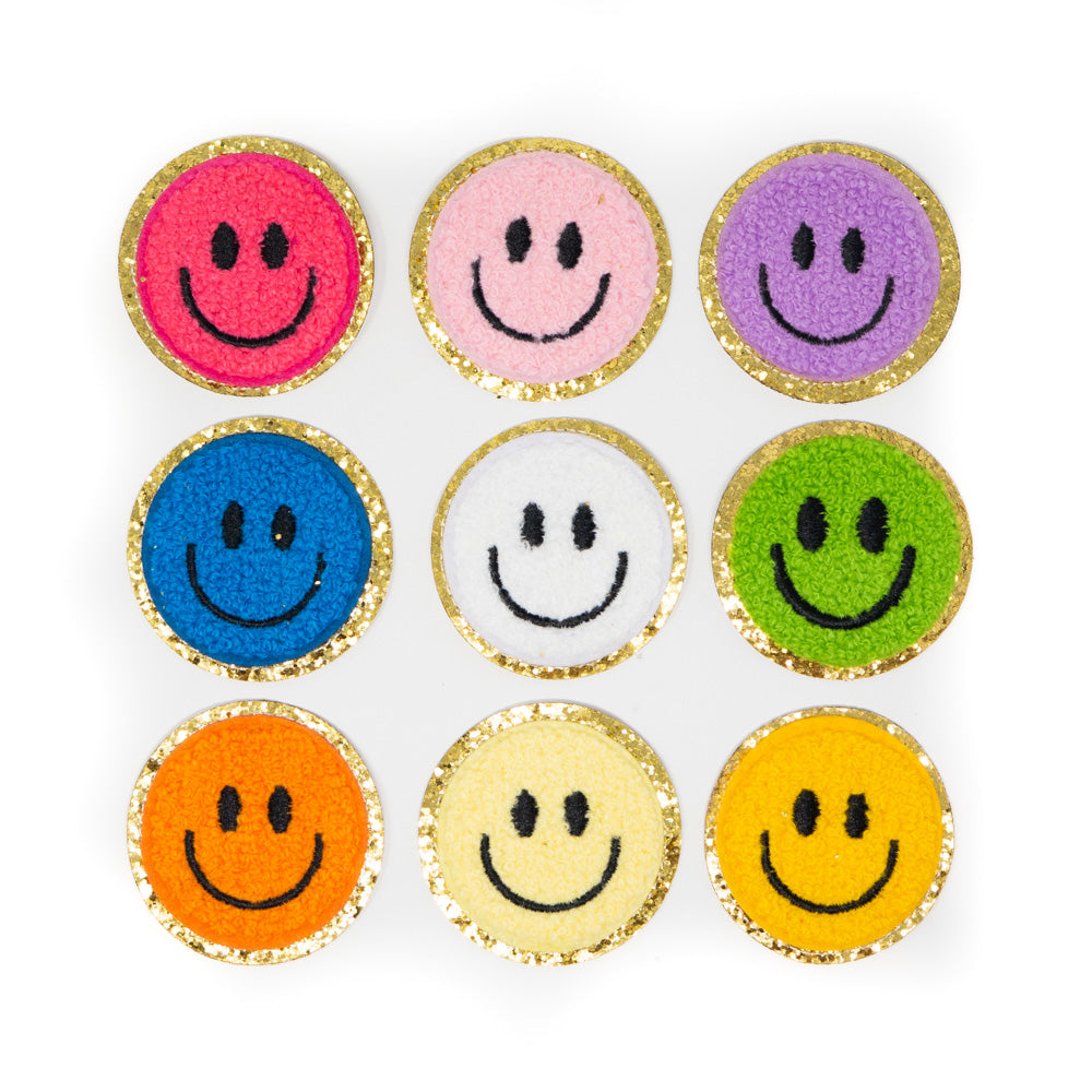 Happy Face Patches Iron On 10 Pack 1 Embroidered Reward Smiley Face Patch
