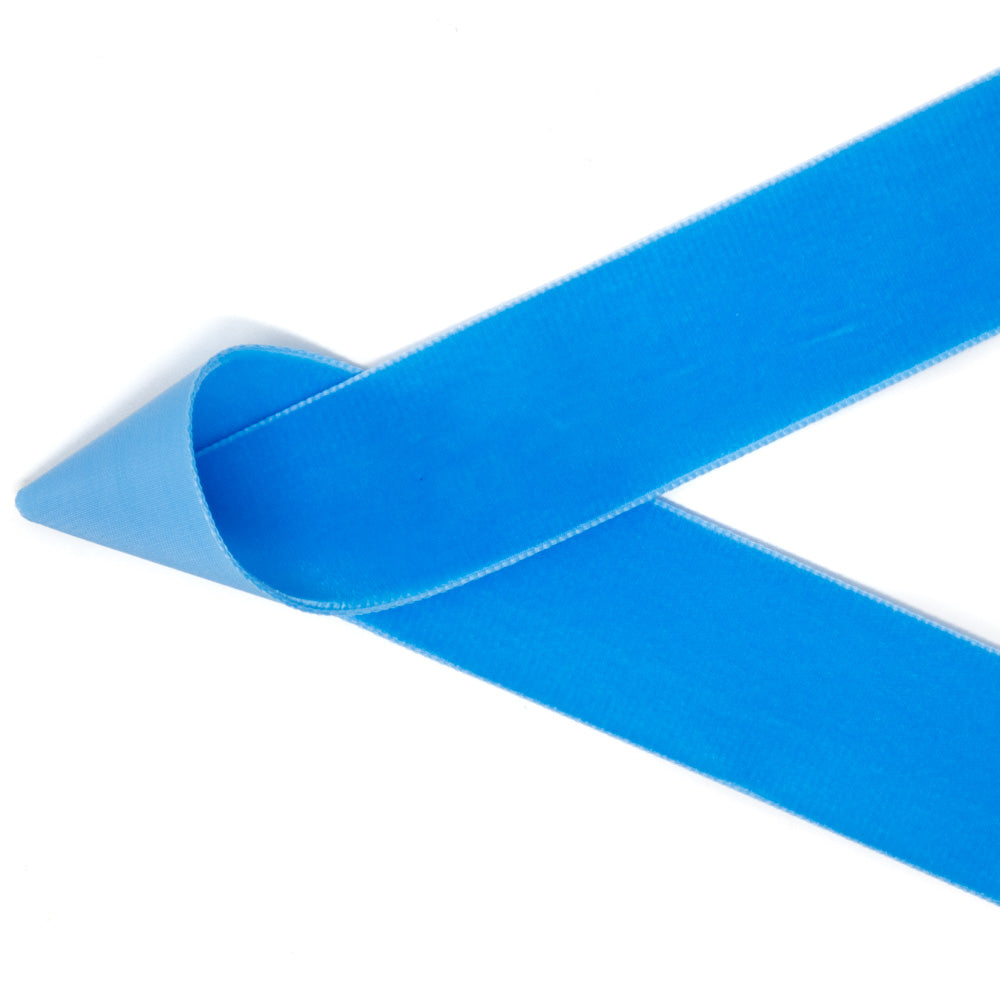 Dusty Blue Double Face Velvet Ribbon - 1.5 - Double Face Velvet - Ribbons  - Trims